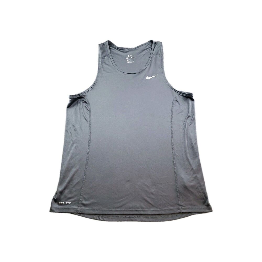 Nike Pro Dri-FIT Men’s Dark Gray Sleeveless Stretch Tank Top Athletic Fit Large